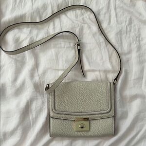kate spade Pebbled Beige Leather Crossbody with Gold Hardware